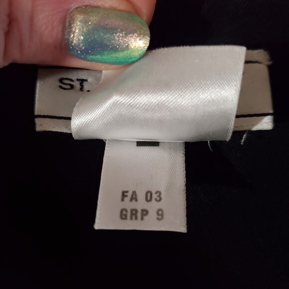 Vtg St John Sport Marie Gray Studded Zip Jacket Size P Black Stretch Pockets - Picture 12 of 14